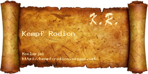 Kempf Rodion névjegykártya